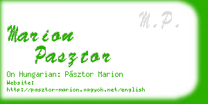 marion pasztor business card