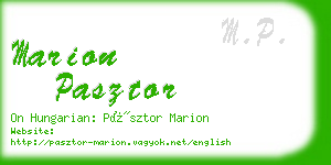 marion pasztor business card